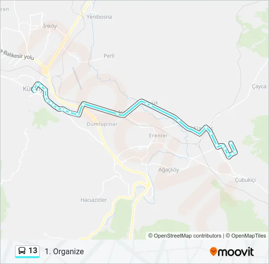 13 Bus Line Map