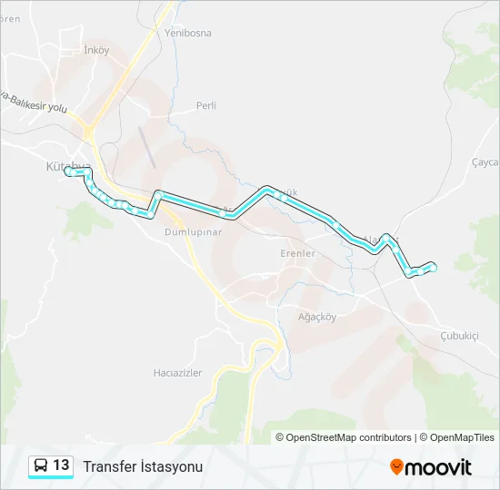 13 Bus Line Map