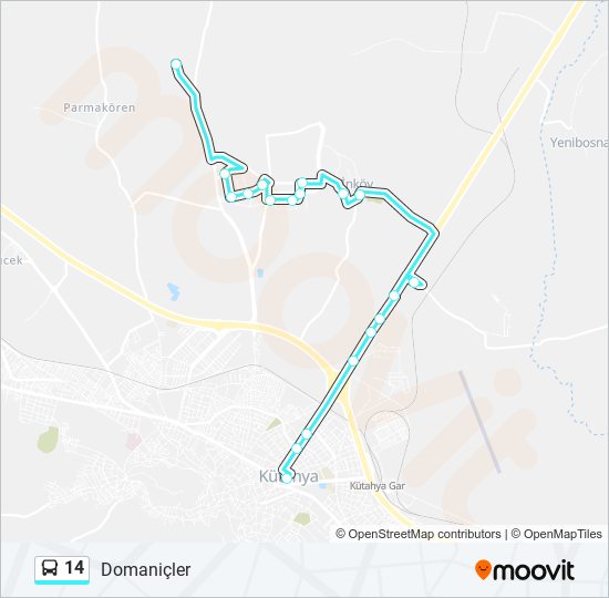 14 bus Line Map