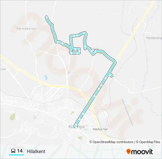 14 Bus Line Map