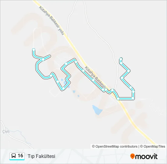 16 Bus Line Map