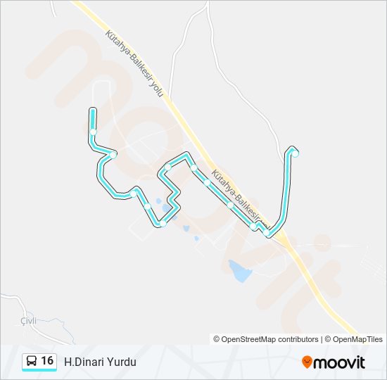 16 bus Line Map