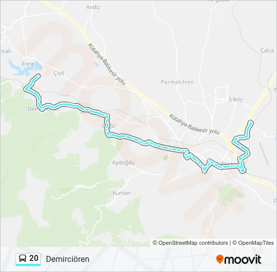 20 Bus Line Map