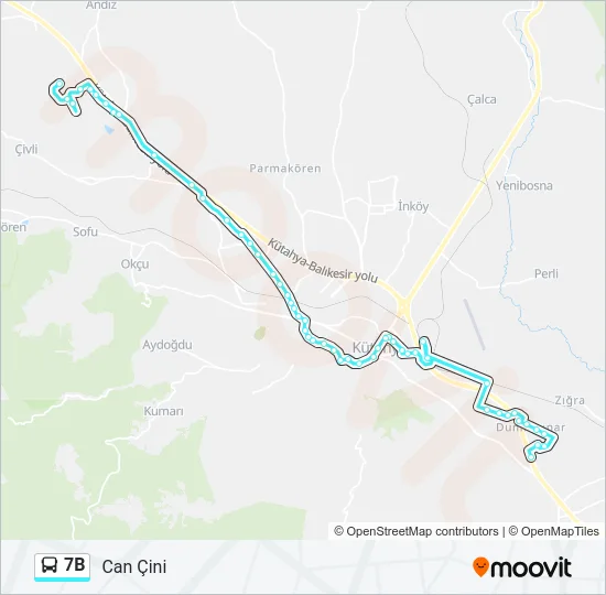 7B Bus Line Map