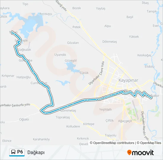 P6 Bus Line Map