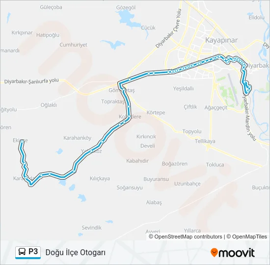 P3 Bus Line Map