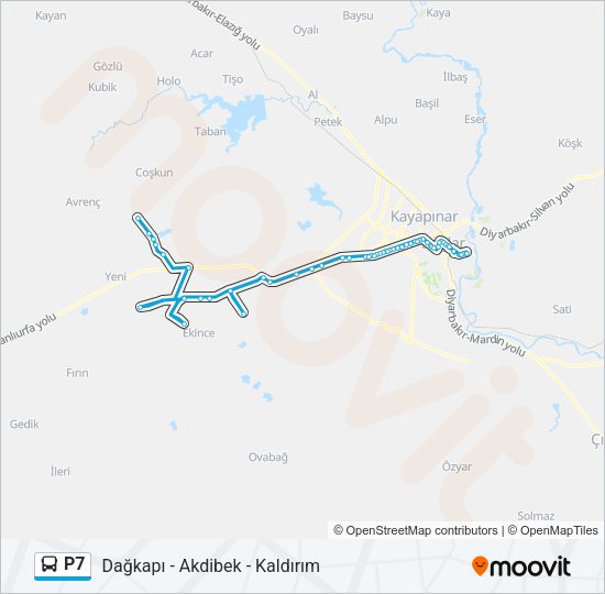 P7 Bus Line Map