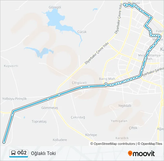 OĞ2 Bus Line Map