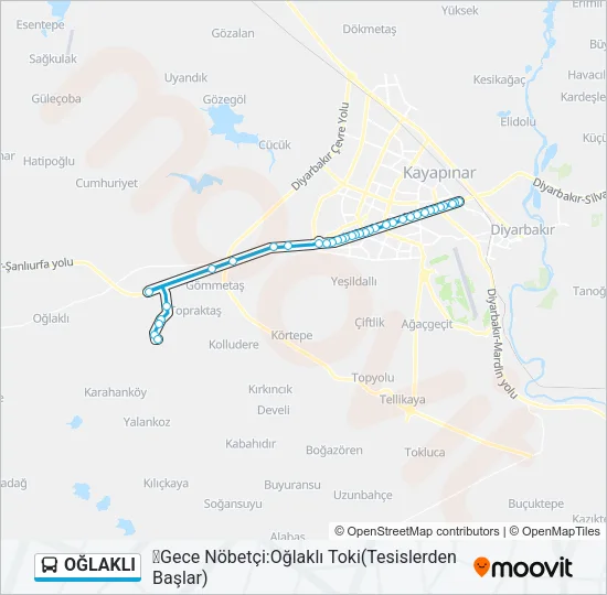 OĞLAKLI Bus Line Map