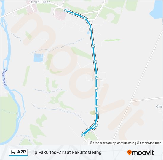 A2R otobüs Hattı Haritası