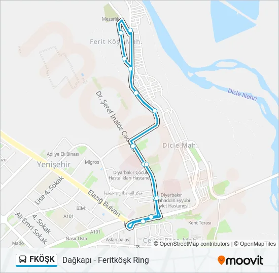 FKÖŞK Bus Line Map