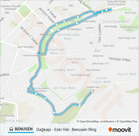 BENUSEN Bus Line Map