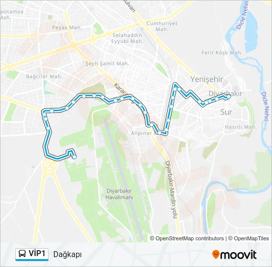 VİP1 Bus Line Map