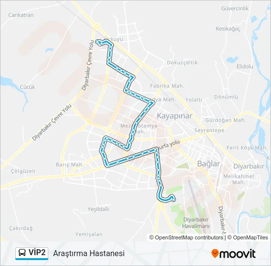 VİP2 Bus Line Map