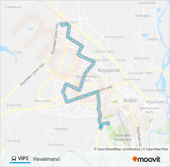 VİP2 Bus Line Map