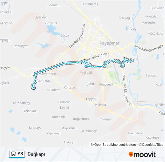 Y3 Bus Line Map
