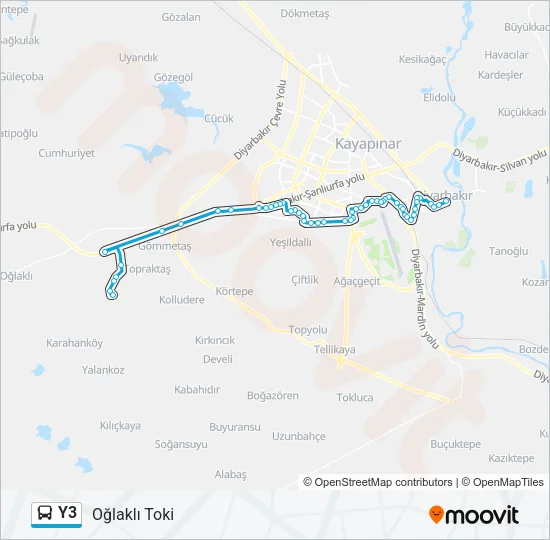 Y3 Bus Line Map