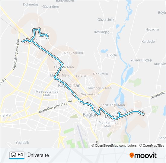 E4 Bus Line Map