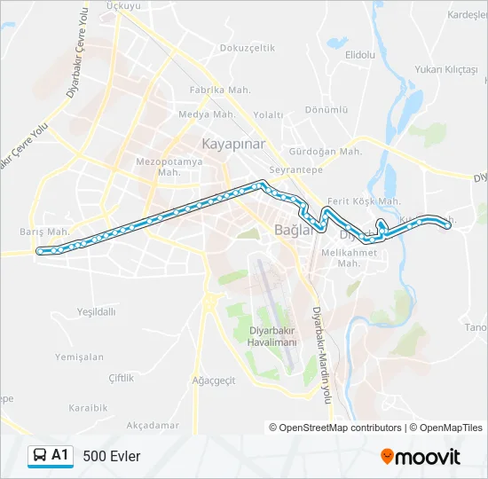 A1 Bus Line Map