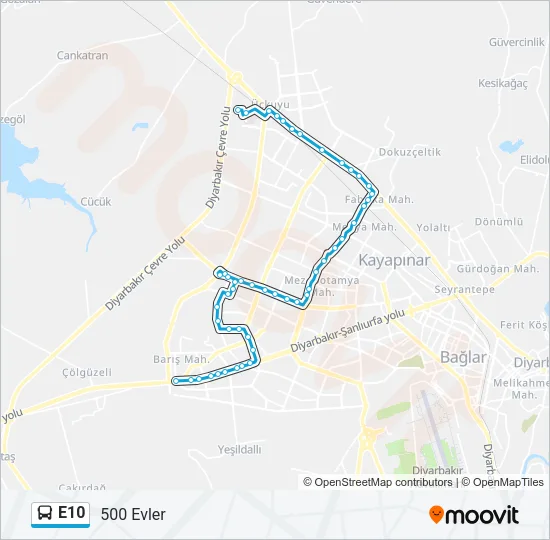 E10 Bus Line Map