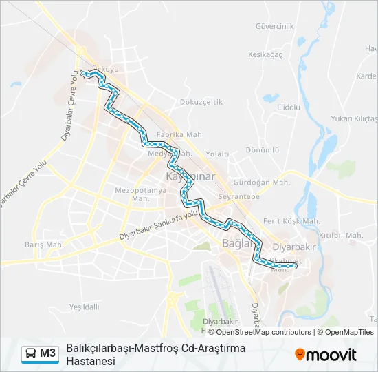 M3 Bus Line Map