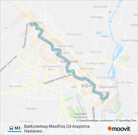 M3 Bus Line Map