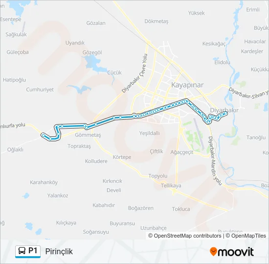 P1 Bus Line Map