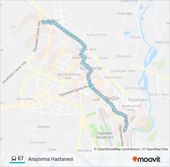 E7 Bus Line Map