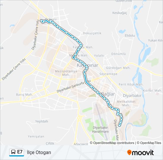 E7 Bus Line Map