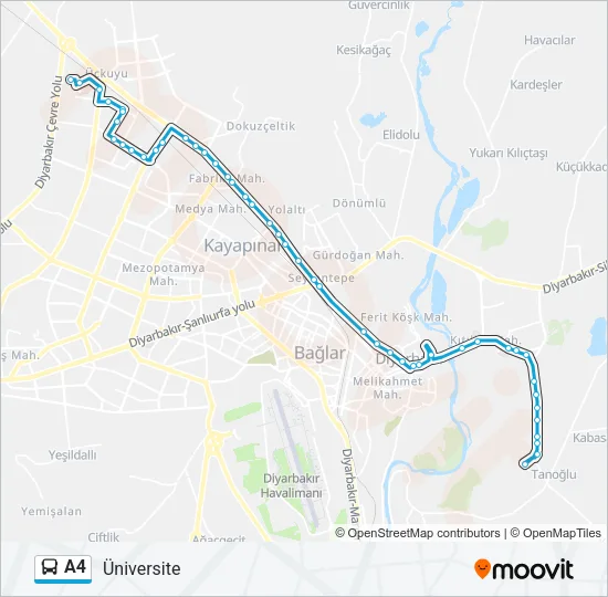 A4 Bus Line Map
