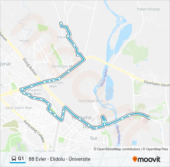 G1 Bus Line Map