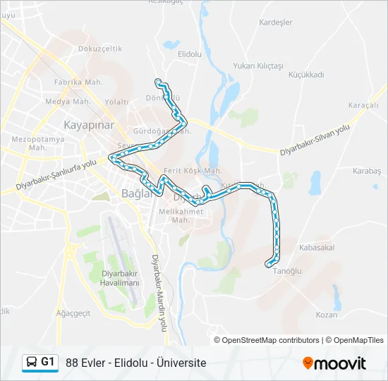 G1 Bus Line Map