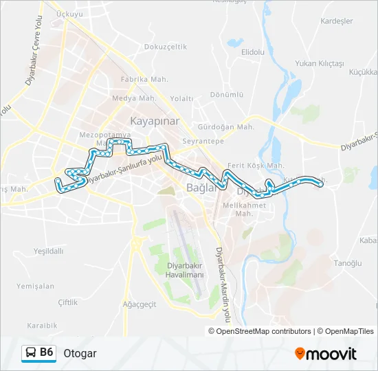 B6 Bus Line Map