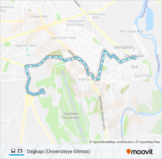 Z3 Bus Line Map