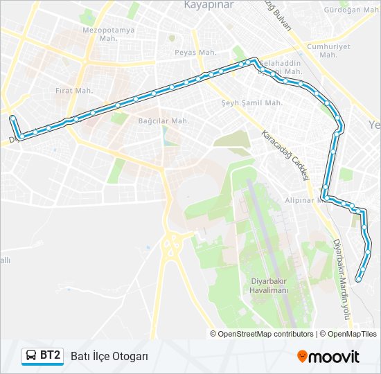 BT2 bus Line Map