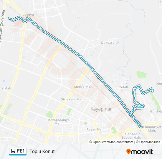 FE1 Bus Line Map