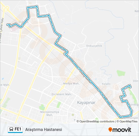 FE1 bus Line Map