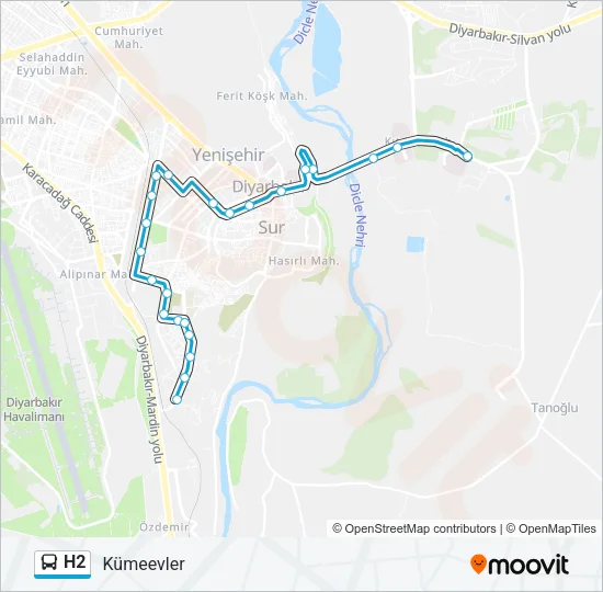 H2 Bus Line Map