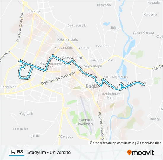 B8 Bus Line Map