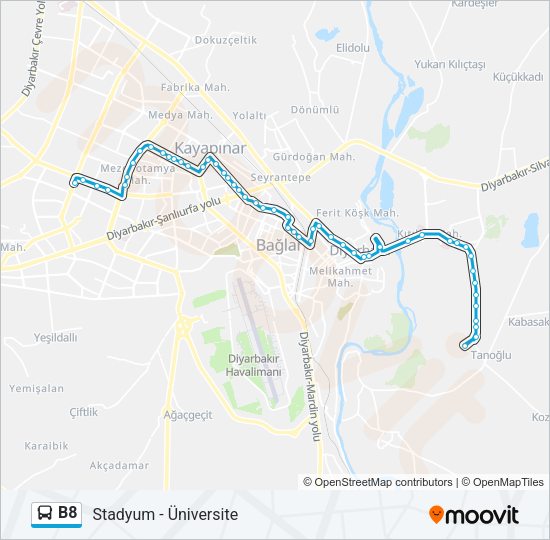 B8 Bus Line Map