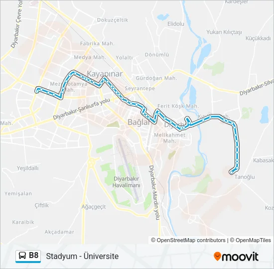 B8 Bus Line Map