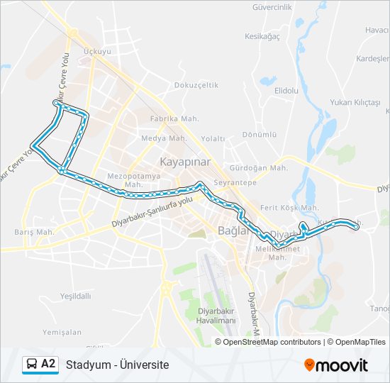 A2 bus Line Map