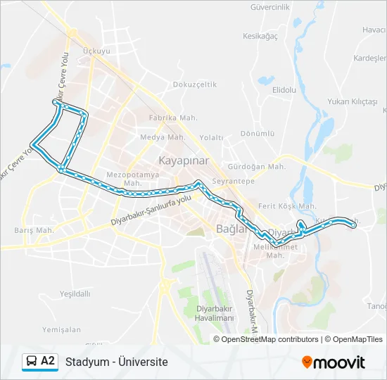 A2 Bus Line Map