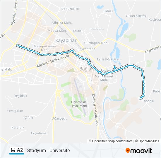 A2 bus Line Map