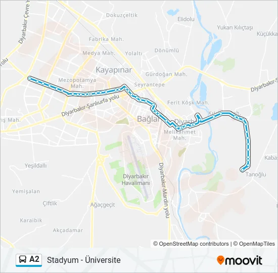 A2 Bus Line Map