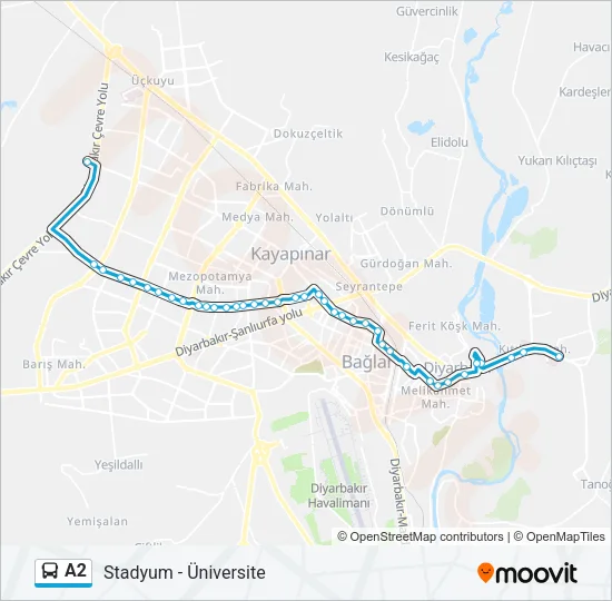 A2 Bus Line Map
