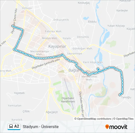A2 Bus Line Map