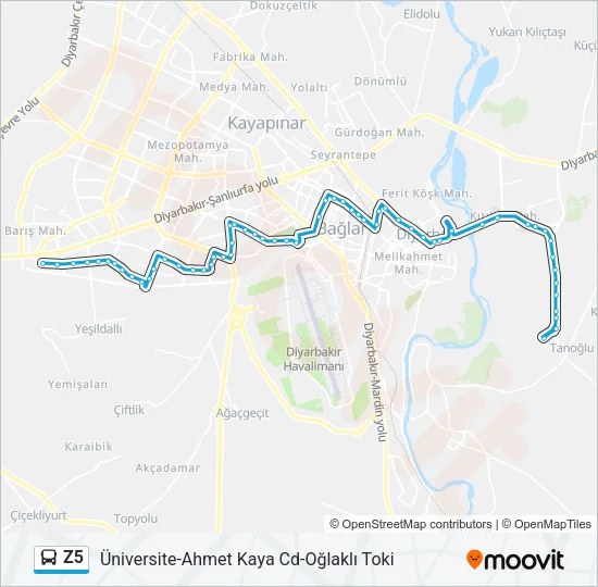 Z5 Bus Line Map