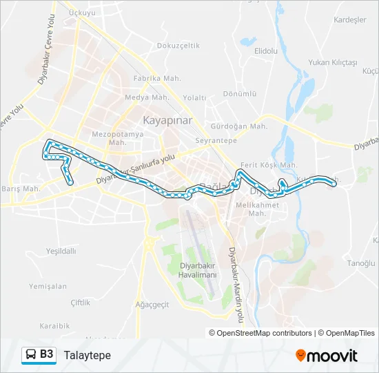 B3 Bus Line Map