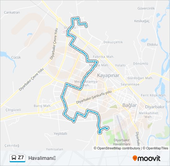 Z7 bus Line Map